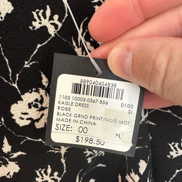NWT Club Monaco - Kaisle Dress Black White Floral 00 - Picture 7 of 10
